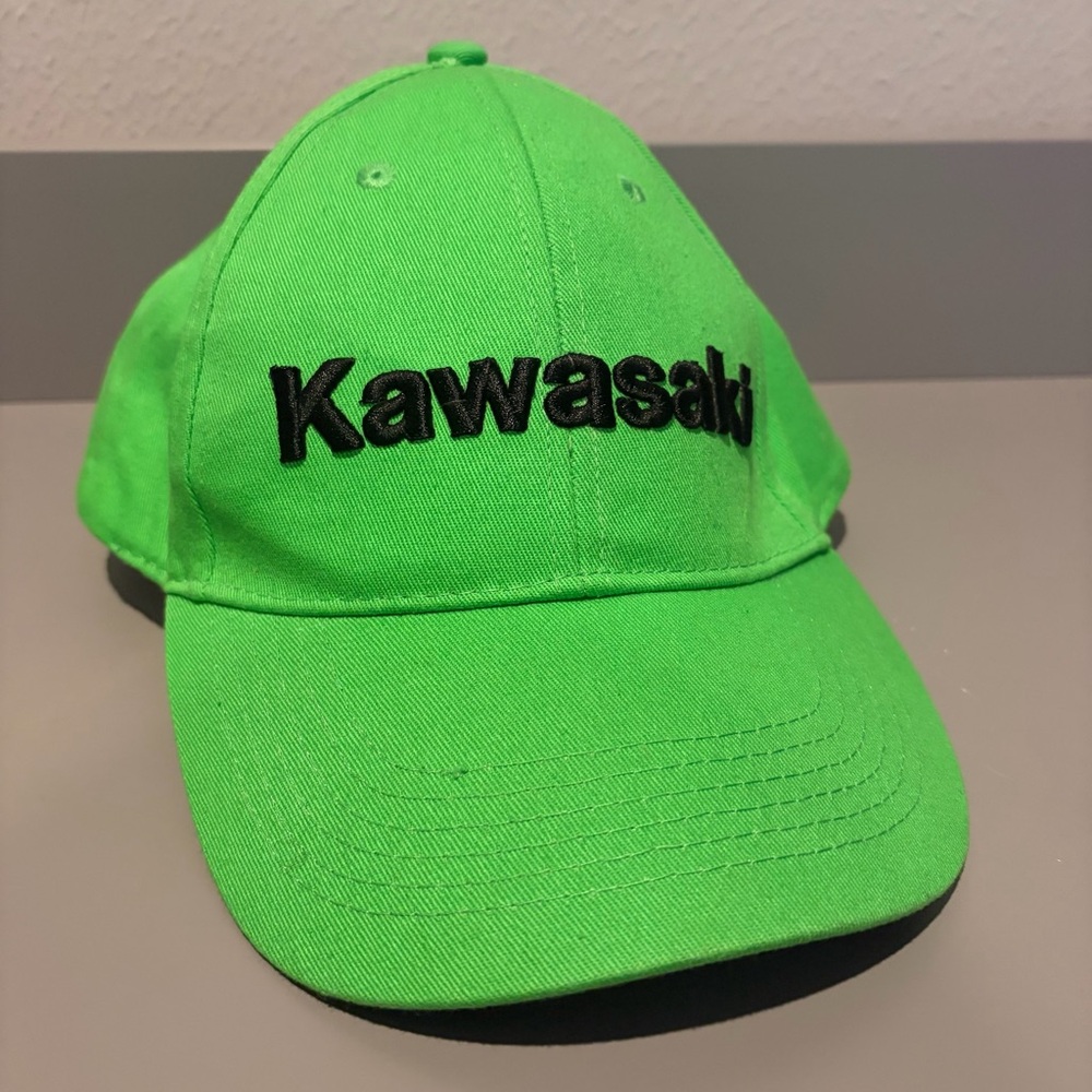 2010 KAWASAKI LIME GREEN LOGO Embroidered Adjustable Baseball Hat Cap Unisex EUC